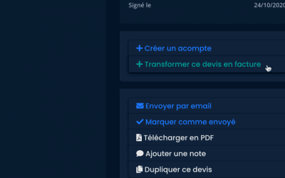 Transformer Devis en Facture